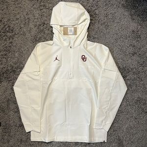 NWT men's size medium nike jordan oklahoma sooners hooded half zip jacket